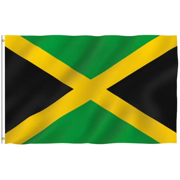 ANLEY Fly Breeze 3 ft. x 5 ft. Polyester Jamaica Flag 2-Sided Flags Banner with Brass Grommets and Canvas Header