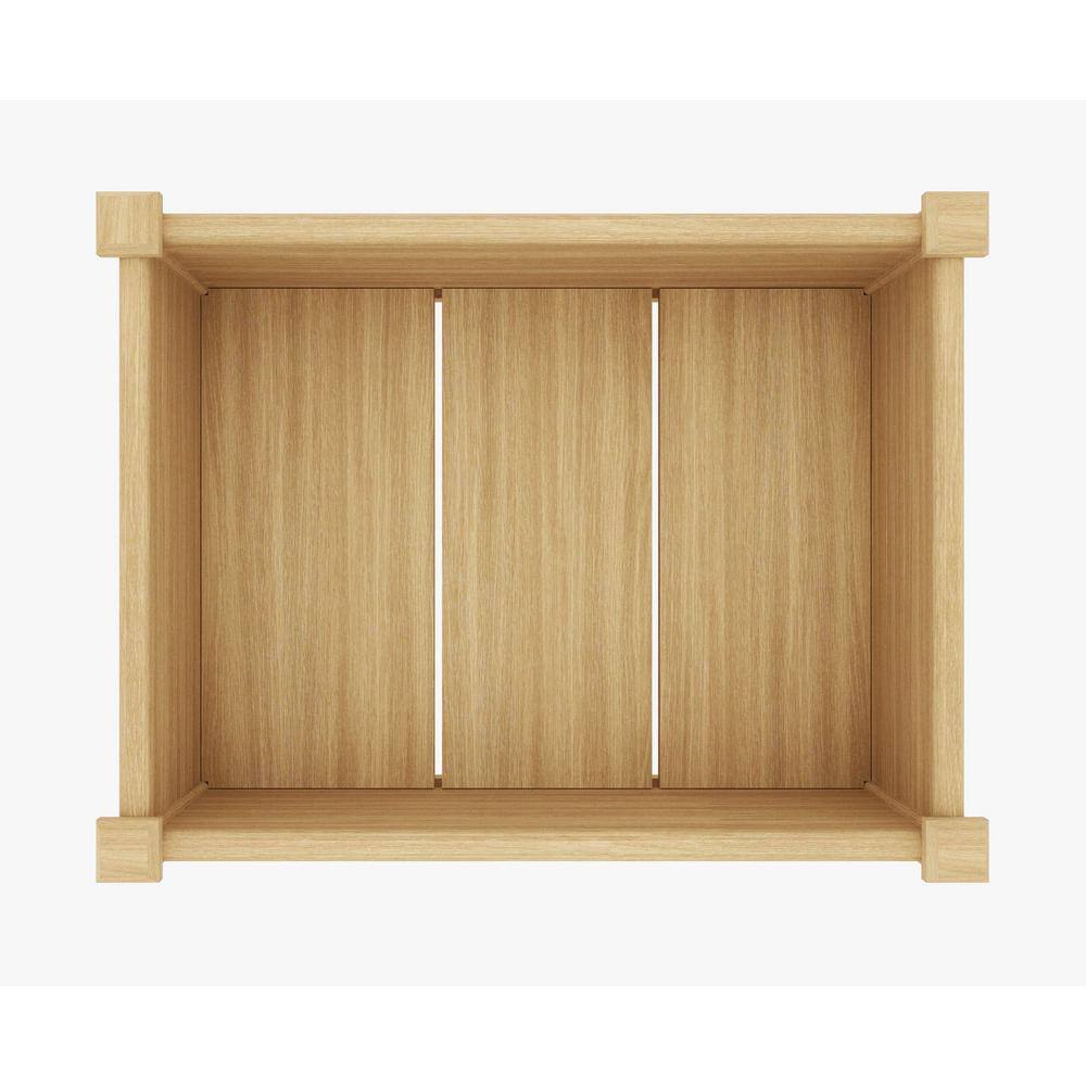 Natural Hardwood Elevated Garden Planter Table with Drainage Hole