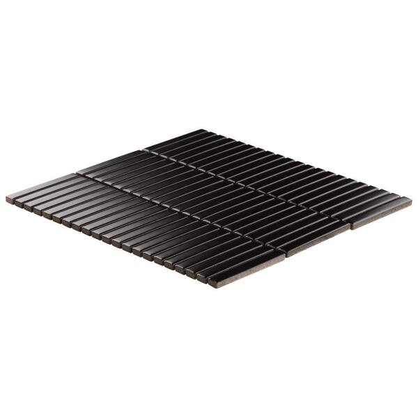 Ivy Hill Tile Motif Stacked Matte Black 11.19 in. x 11.9 in