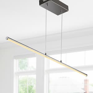 Conley 39.5 in. Dimmable Adjustable Integrated LED Chrome Metal Linear Pendant Light