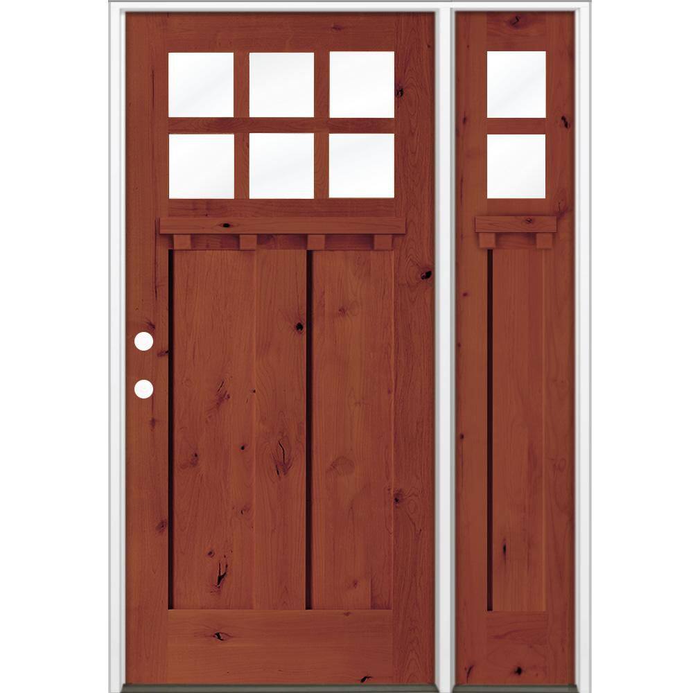 50 in. x 80 in. Knotty Alder Right-Hand/Inswing 6-Lite Clear Glass Amaretto Stain Wood Prehung Front Door w RSL DS price history on PriceWatchPro