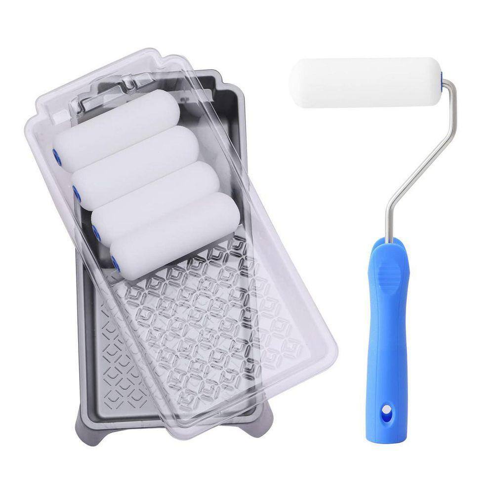 thumbnail image 2 of 6-Pack Mini Paint Foam Roller Set With Tray – 4 Inch For Gloss & Emulsion 2 of 3