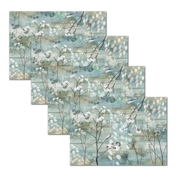 MHF Home Blue Floral 18 in. W x 13 in. L Polypropylene Placemat Set (4-Pack) MHF Home Blue Floral 18 in. W x 13 in. L Polypropylene Placemat Set (4-Pack)