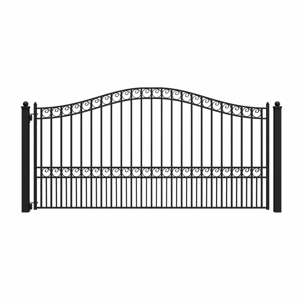 Paris Style 12 ft. x 6 ft. Black Steel Single Swing Driveway Fence Gate price history on PriceWatchPro