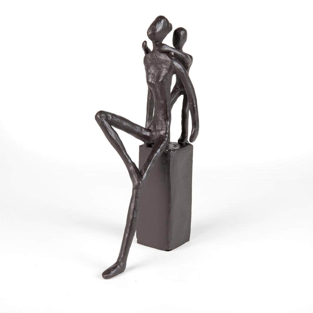 Bronze Finish Mother and Child Metal Sculpture