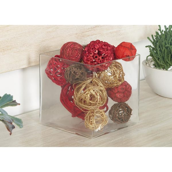 Multi Colored Handmade Dried Plant Orbs & Vase Filler with Varying Designs (2- Pack)