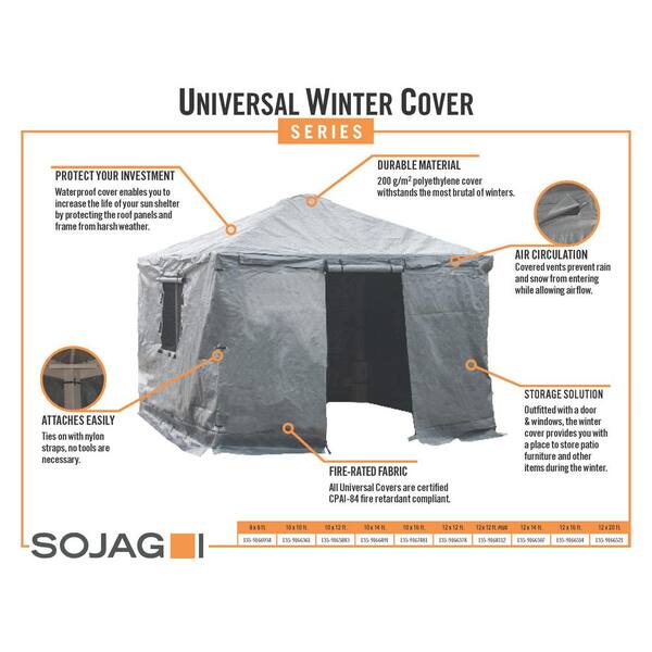 Sojag 12 x 20 Universal Grey Winter Cover For Gazebos 135