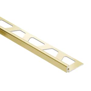 Jolly Polished Brass Anodized Aluminum 0.375 in. x 98.5 in. Metal L-Angle Tile Edge Trim