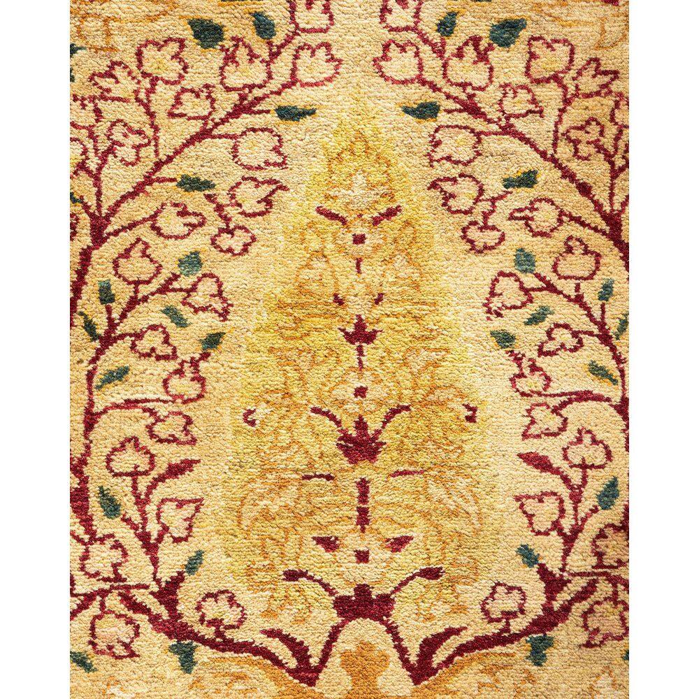 Mogul Ivory Hand-Knotted Wool Oriental Area Rug 12'x20'