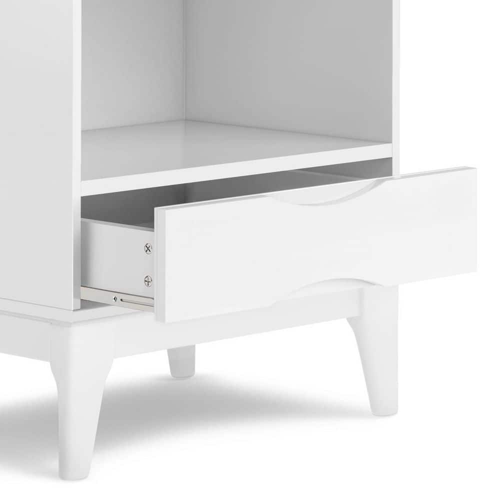 Transitional Solid Hardwood Adjustable Bookcase with Storage in White