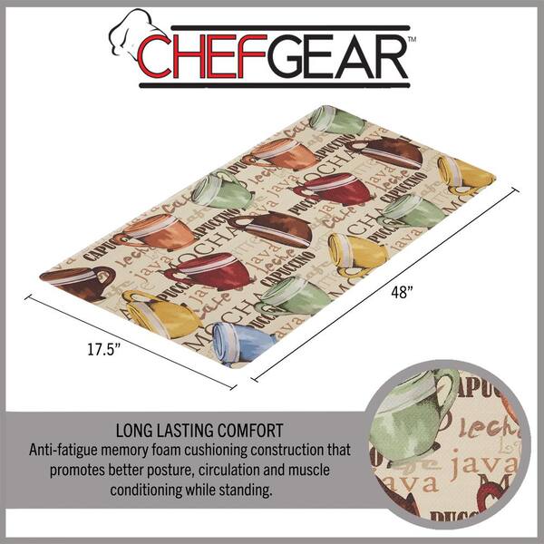 2 Pack Chef's Collection Memory Foam Tapestry Kitchen Mats - Dot