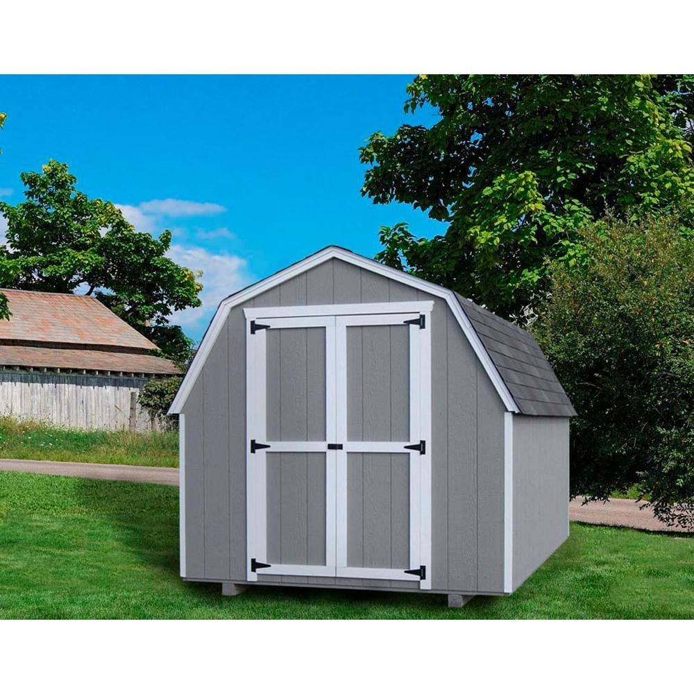 LITTLE COTTAGE CO. Value Gambrel 10 ft. x 10 ft. Wood Storage Building Precut Kit with 4 ft. Sidewalls, Brown -  1010 VGB-4-WPC