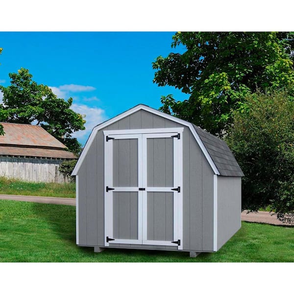 LITTLE COTTAGE CO. Value Gambrel 8 ft. x 10 ft. Wood Storage Building Precut Kit with 4 ft. Sidewalls