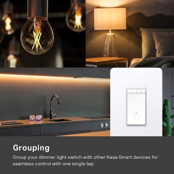 Protestant Spreek uit Mam TP-LINK Kasa Smart Wi-Fi Light Dimmer Switch, White HS220 - The Home Depot