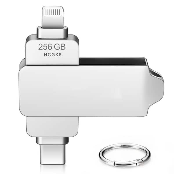 Apple MFi Certified USB C Flash 256GB Drives White 1-Pack for iPad Android PC iPhone-Memory-Stick