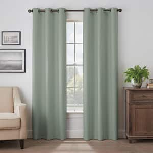 Martina Absolute Zero 40 in. W x 84 in. L Grommeted Blackout Window Curtain in Eucalyptus