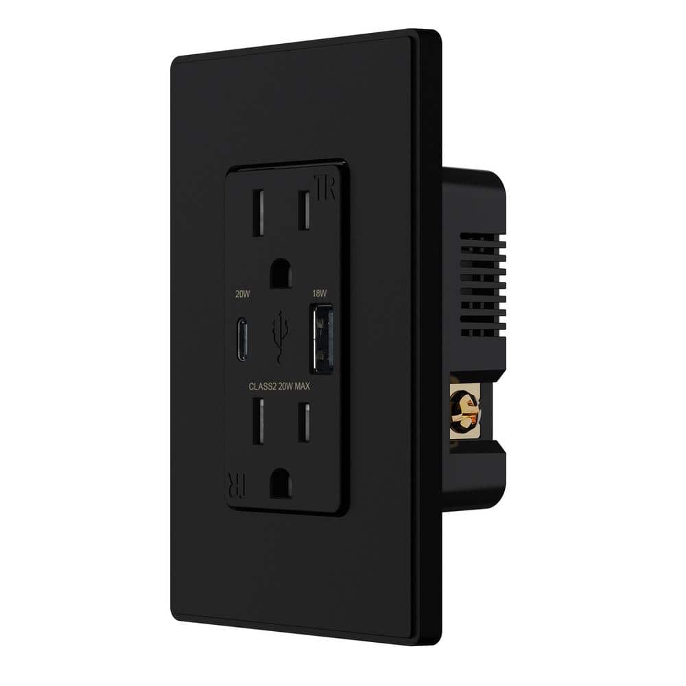 ELEGRP 20W USB Wall Outlet with Type A and Type C USB Ports for Power Delivery and Quick Charge