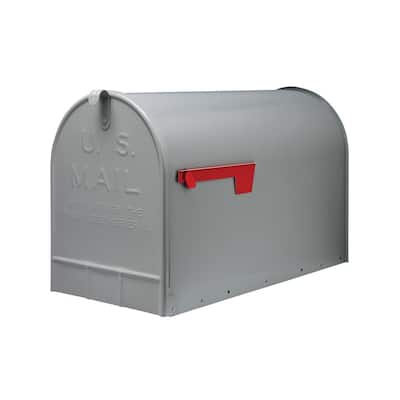 Stanley Extra Large, Steel, Post Mount Mailbox, Gray
