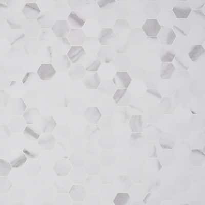 Luxe Core Hex Calacatta 11.61 in. x 11.81 in. SPC Peel and Stick Tile (0.95 Sq. Ft. / Sheet)