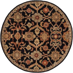 Middleton Victoria Black 4 ft. x 4 ft. Round Indoor Area Rug