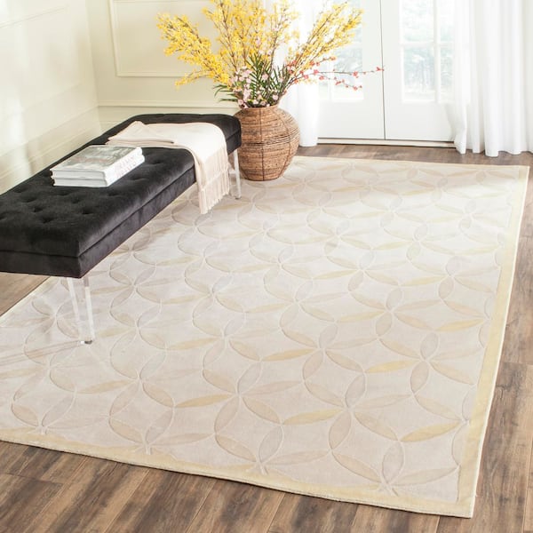 Tibetan 6 ft. x 9 ft. Powder Yellow Trellis Area Rug