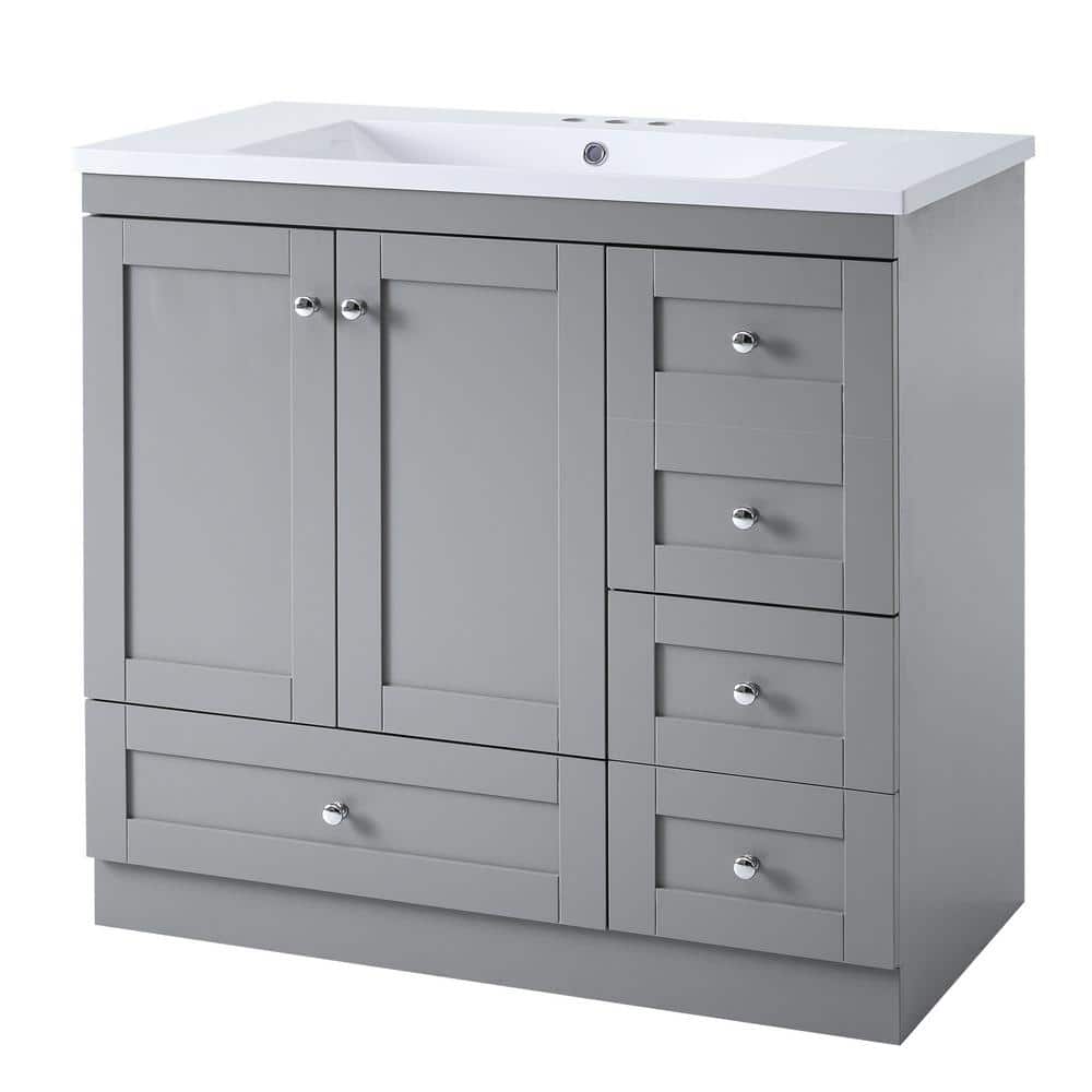 Shaker Style 35.8 in. W x 17.9 in. D x 34.5 in. H Freestanding Bath Vanity 