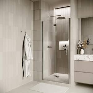 Secchia 30 in. W x 72 in. H Bi-Fold Shower Door, CrystalTech Treated 1/4 in. Tempered Clear Glass, Chrome Hardware
