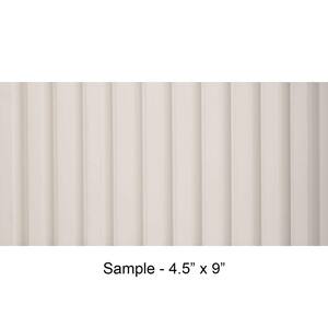 Take Home Sample - Medium Slats 1/2 in. x 0.375 ft. x 0.75 ft. White Glue-Up Foam Wood Wall Panel(1-Piece/Pack)