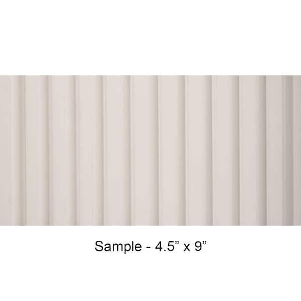 FROM PLAIN TO BEAUTIFUL IN HOURS Take Home Sample - Medium Slats 1/2 in. x 0.375 ft. x 0.75 ft. White Glue-Up Foam Wood Wall Panel(1-Piece/Pack)