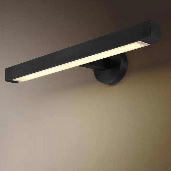 YUYI 24 in. 1-Light Black LED Vanity Light, Solid Brass