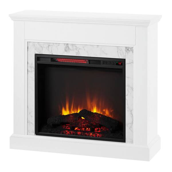 Home Decorators Collection Northglenn 36 In Freestanding Faux Marble Surround Electric Fireplace White Oak 1418fm 23 251 - Home Decorators Collection Fireplace Instructions