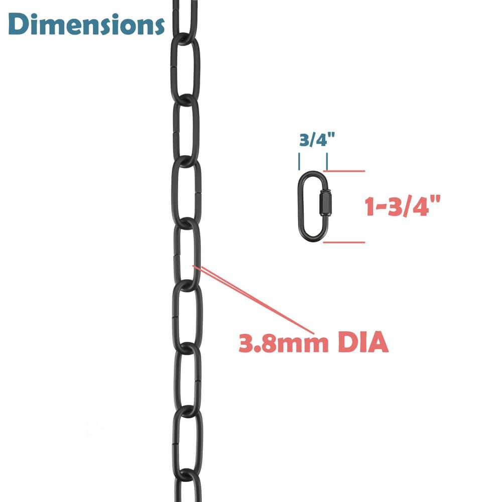 Matte Black Heavy Duty Steel Chain for Hanging Lighting Fixtures
