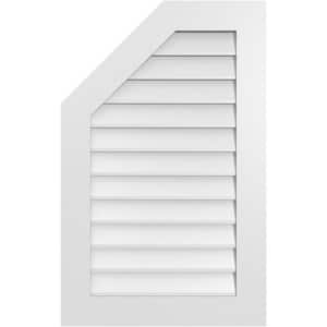 24 in. x 38 in. Octagonal Surface Mount PVC Gable Vent: Decorative with Standard Frame