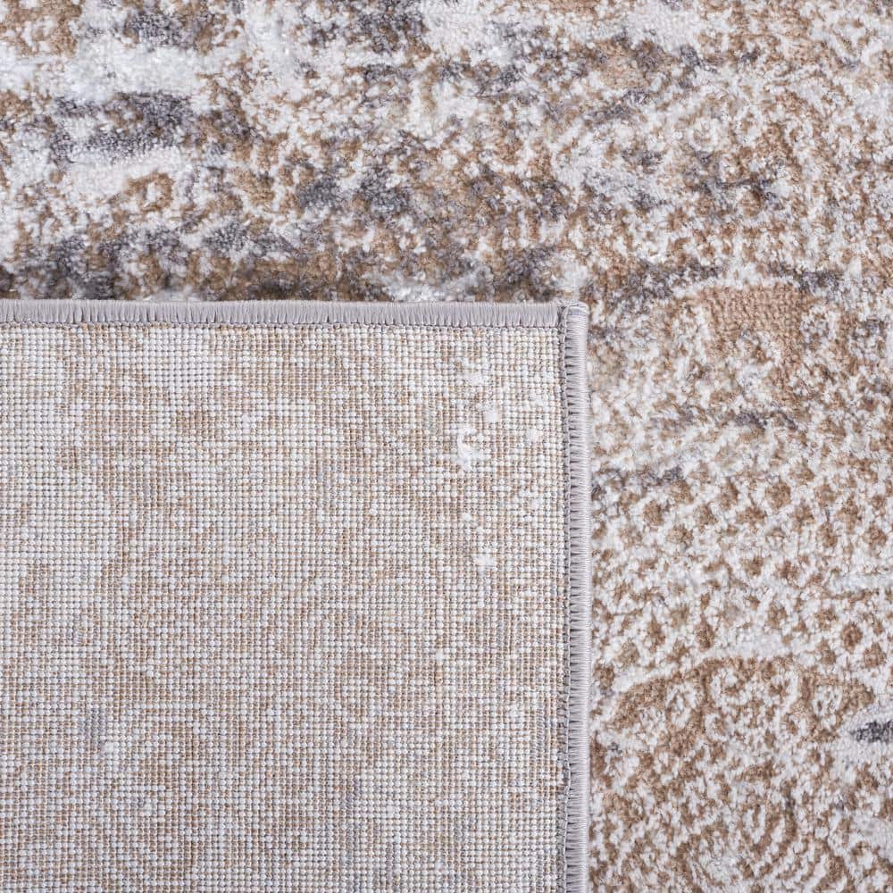 Amelia Abstract Beige & Gray 8' x 10' Synthetic Area Rug