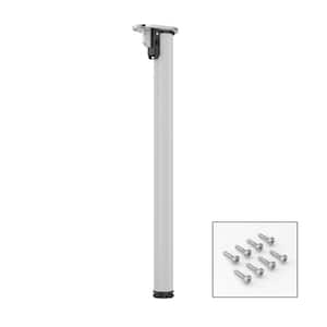 28 in. (711 mm) Aluminum Metal Folding Table Leg with Leveling Glide