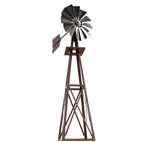 Outdoor Water Small Bronze Powder Coated Backyard Windmill Byw0057 The Home Depot