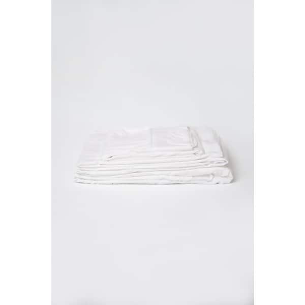 OMNE SLEEP Omne 4-Piece White Microplush and Bamboo King Hypoallergenic Sheet Set