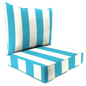 46.5 in. L x 24 in. W x 6 in. T Deep Seating Outdoor Chair Seat and Back Cushion Set in Cabana Turquoise