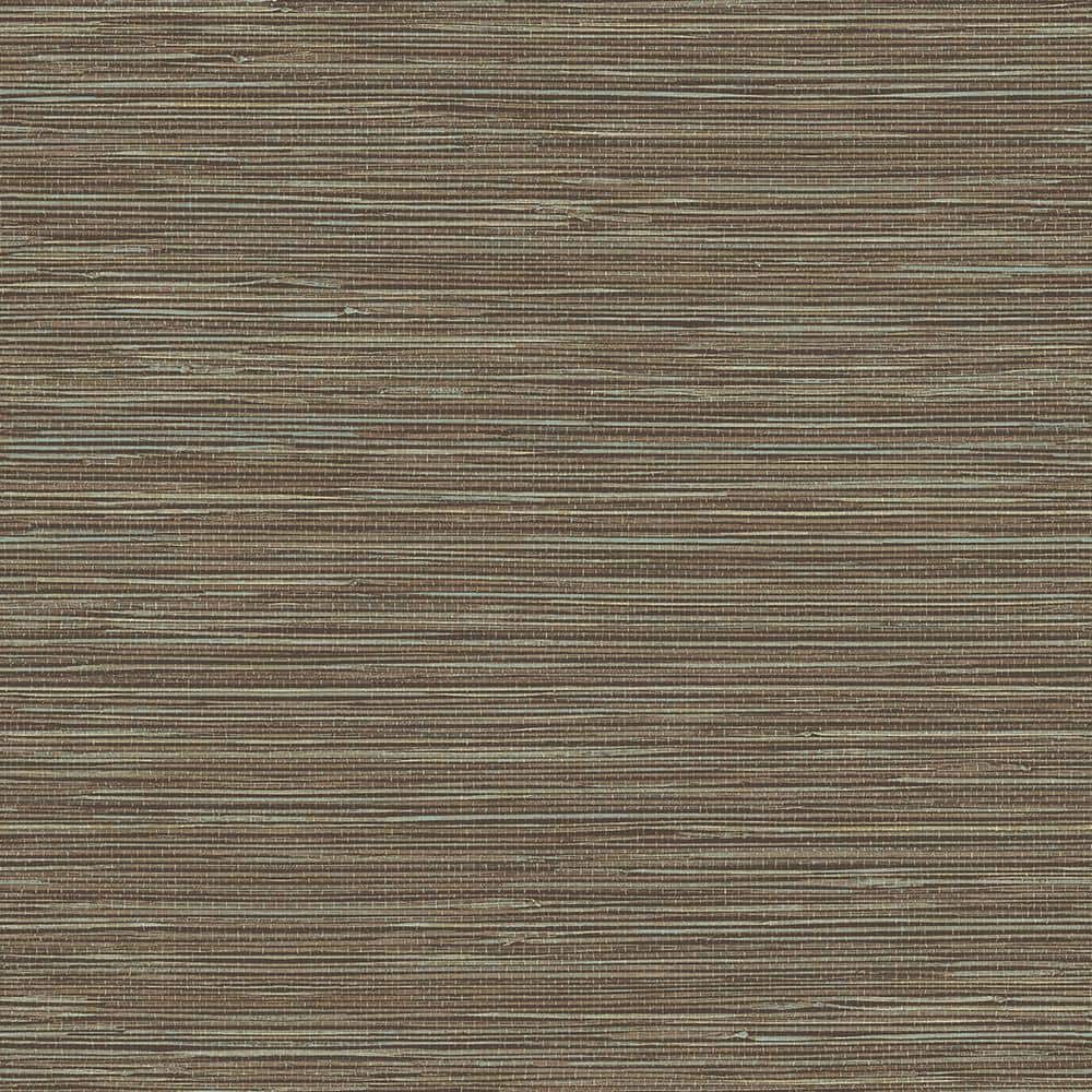 Brown and Blue Textured Grasscloth Wallpaper