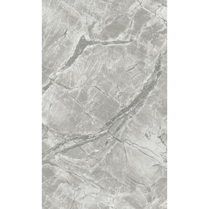 Silver Marble Stone Like Textured Print Non Woven Non-Pasted Textured Wallpaper 57 Sq. Ft.