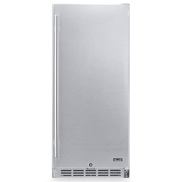 NewAir 15 in. 90 Can Built-In Outdoor Cooler Fridge with Auto-Closing Door and Easy Glide Casters Weatherproof Stainless Steel