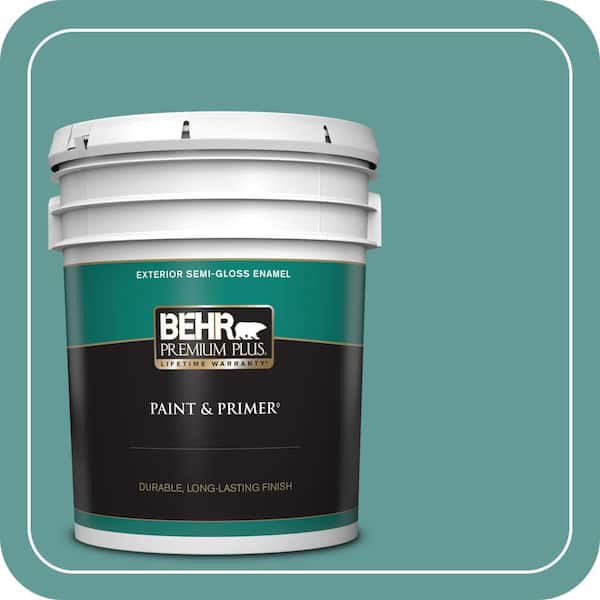 BEHR PREMIUM PLUS 5 gal. #MQ6-6 Semi Precious Semi-Gloss Enamel Exterior Paint & Primer