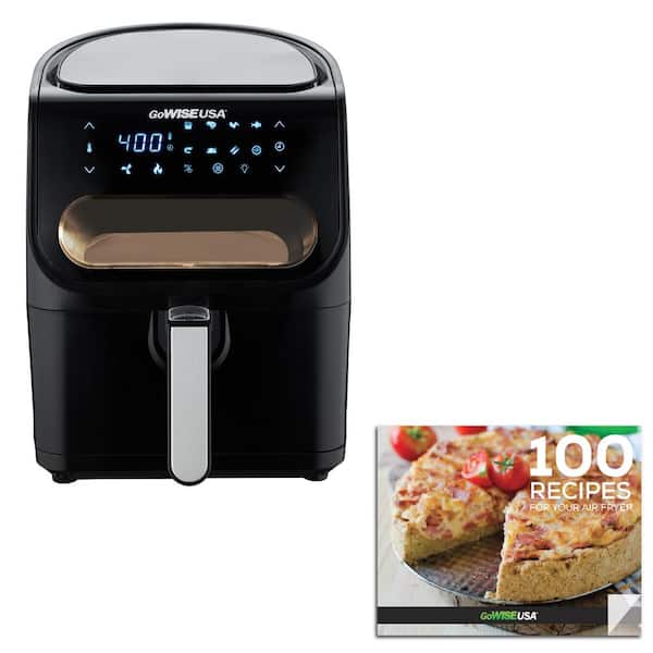 Photo 1 of 4 qt. Black Electric Air Fryer with See Through Window and 8-Presets