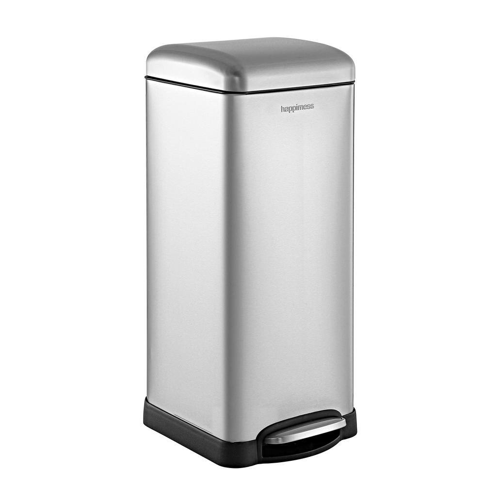 8 Gal. Chrome StepOpen Metal Trash Can with SoftClose Lid NY8TC3