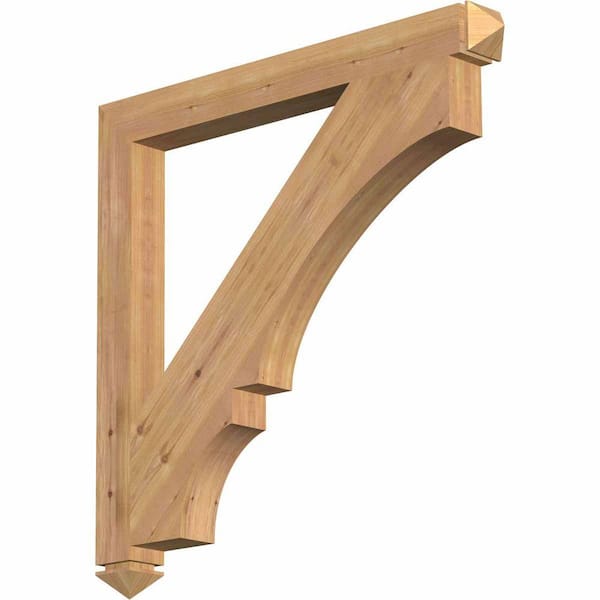 Ekena Millwork 3.5 in. x 38 in. x 38 in. Western Red Cedar Balboa Arts and Crafts Smooth Bracket