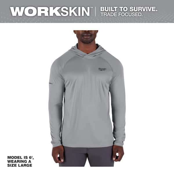 Milwaukee Men's WORKSKIN Gray 2X-Large Hooded Sun Shirt M550G-2X