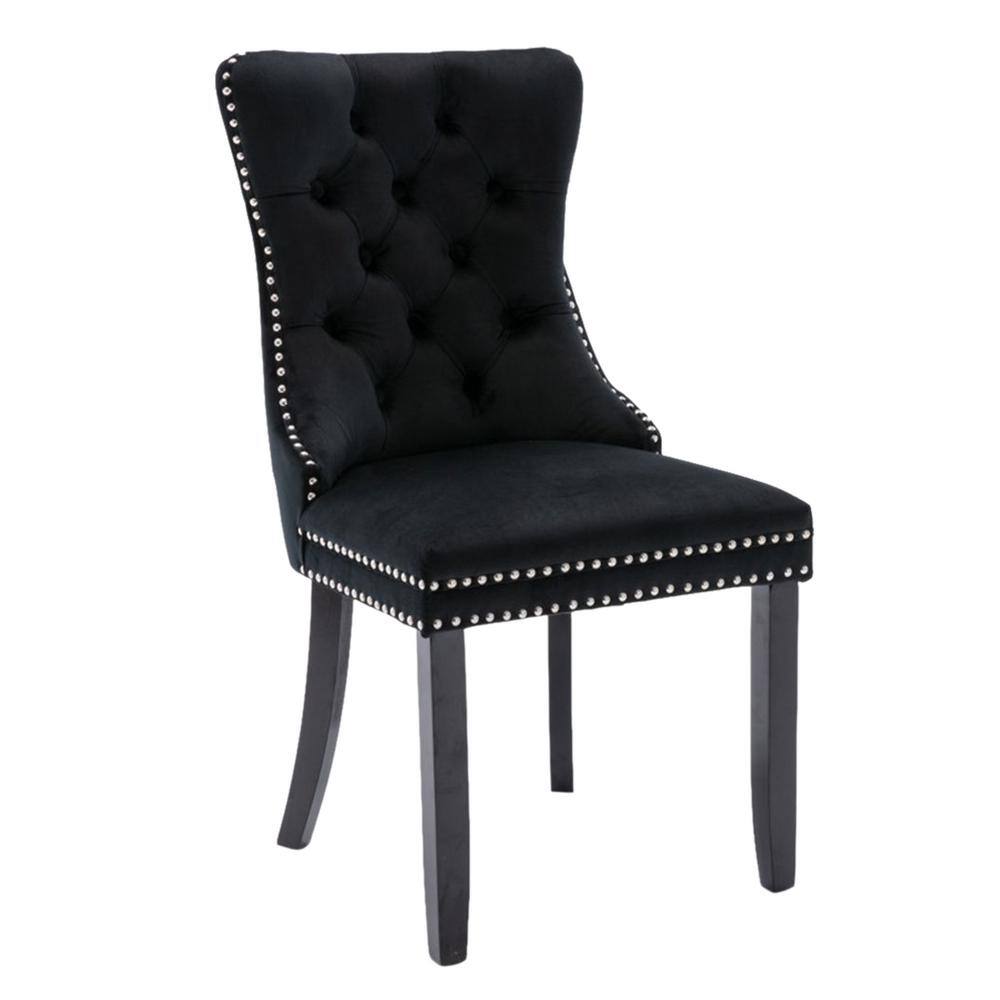 black velvet studded chair