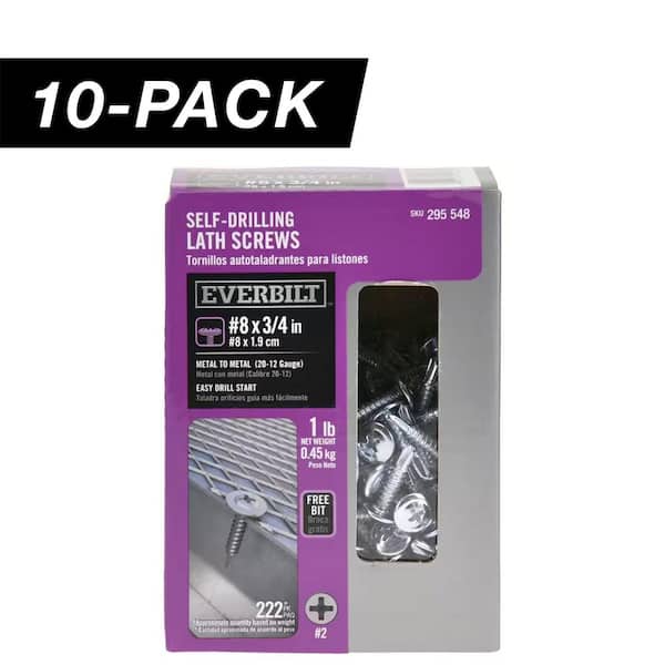 10-Pack #8 x 3/4 in. Phillips Drive Truss Head Lath Self-Drilling Screw (10 lb / 2,220-Piece)