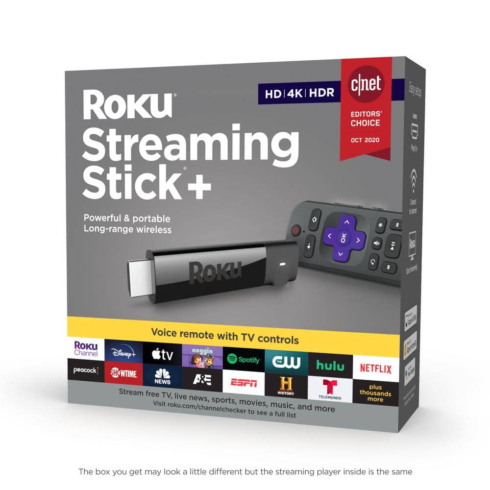 Merchandiser Visne Fugtighed Roku Roku Streaming Stick+:Streaming Device HD/4K/HDR, Long-Range  Wi-Fi,Voice Remote With TV Controls 3810R - The Home Depot