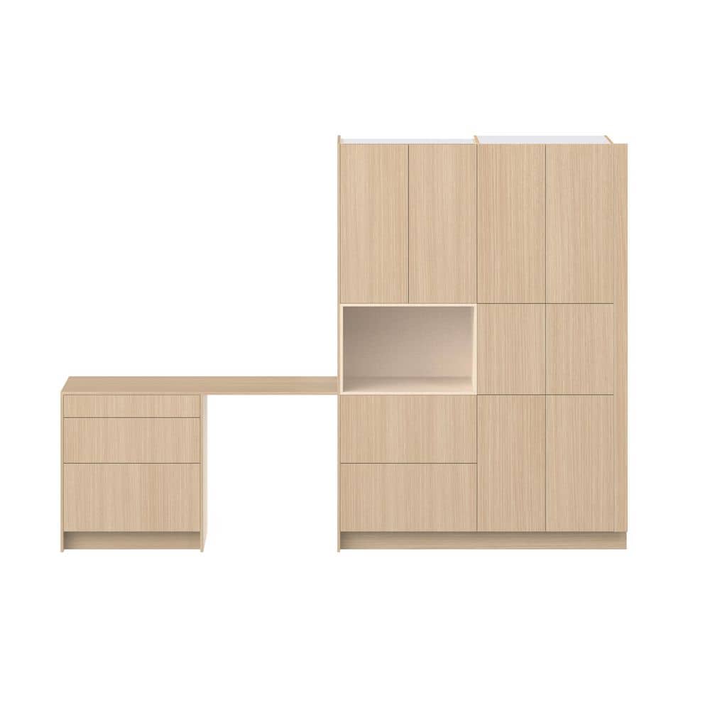 Timberline 125 in. W x 89.5 in. H x 24 in. D Mojavi Oak Children's Workstation Base Cabinet Bundle